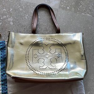 Authentic leather tote Tory Burch like new